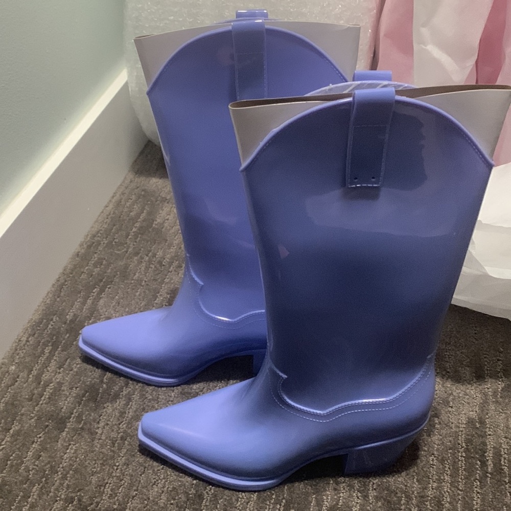 Jeffrey Campbell NEW Lilac Thunderstorm Cowboy Western Rain Boots - Picture 4 of 6
